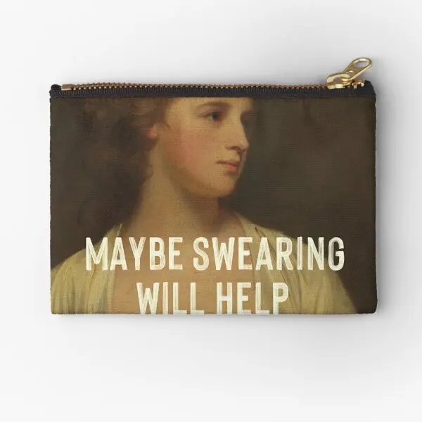 

Maybe Swearing Will Help Zipper Pouches Key Pocket Packaging Socks Panties Bag Women Coin Storage Wallet Men Pure Money