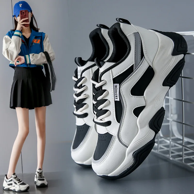 

New Dad Women's Shoes 2023 Spring New Fashion Korean Student Versatile Sports Shoes Thick Sole Casual Sports Shoes