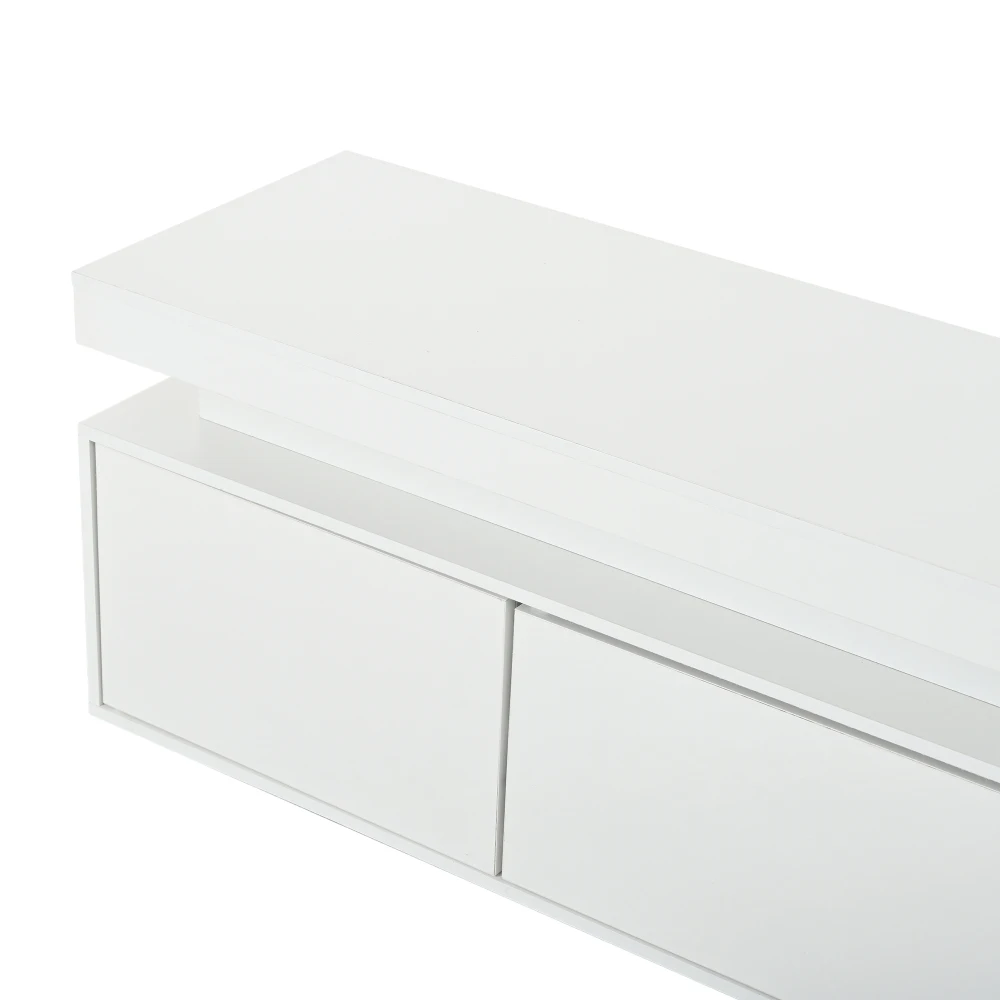 150*35*43cm Freistehender TV-Ständer für das Wohnzimmer, Moderner TV-Schrank mit 3 Türen, Lowboard mit LED-Lichtleiste und Stauraum – Detail 19