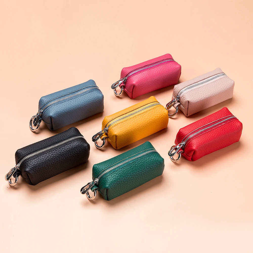 Key Organizer Key Case Key Purse Key Holder Coin Purse Real Leather Men Women Key Holder Cute Car Keys Bag Quality Coin Purse Small Things Organizer Mini Wallet With Double Key Chains