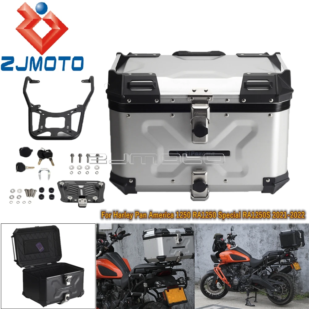 

Motorcycle Rear Tail Box Luggage Rack Aluminum Top Case Waterproof For Harley Pan America 1250 RA1250 Special RA1250S 2021-2022