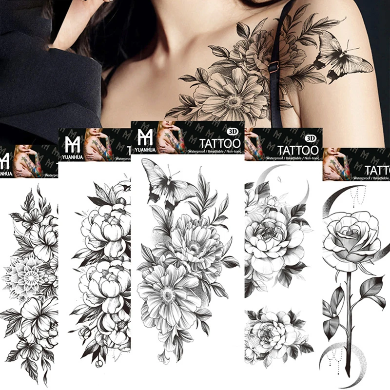 

Waterproof Temporary Tattoo Sticker Dark Dragon Flash Tatoo Maori Tribal Totem Arm Wrist Fake Tatto For Body Art Women Men