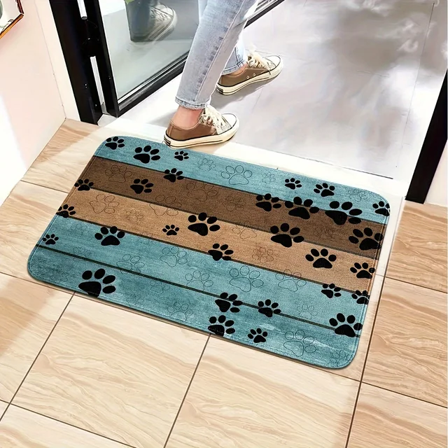 Dog Paw Prints Doormat Non-lip Dog Door Mat for Muddy Paws Entrance Door Rug Water Absorbent Quick Drying Dog Sleeping Blanket 6