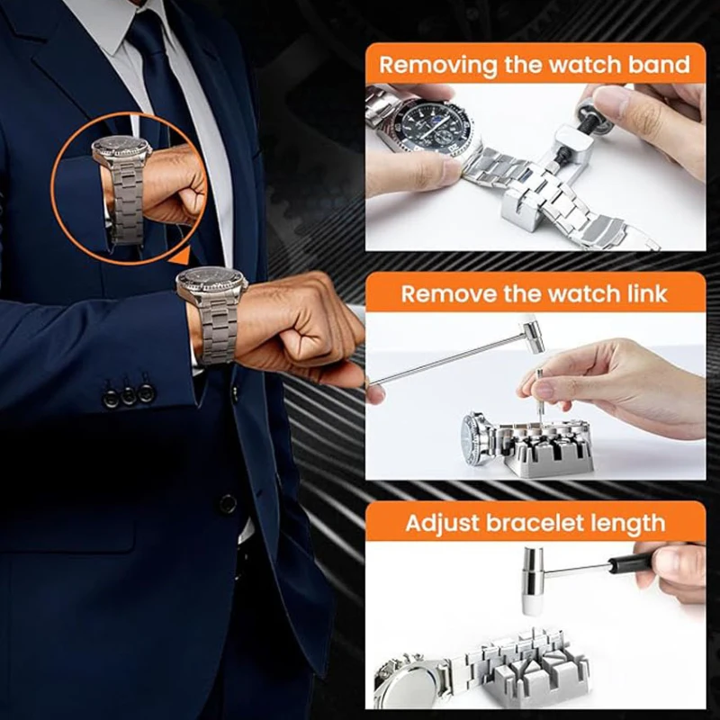 Comprehensive 154-Piece Watch Repair Tool Set for Battery Change, Link Removal & Strap Adjustment