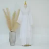 Mousseline de soie Abaya Kimono dubaï musulman Cardigan couches Abayas femmes Robe décontractée femme Islam vêtements avec ceinture Abaya tenues arabes