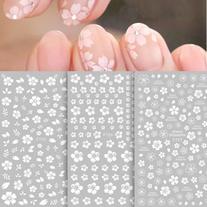 

1PCS 3D Cherry Blossom Nail Decals Nail Stickers Flower Star Nail Accessories Supplies DIY Adhesive Stickers