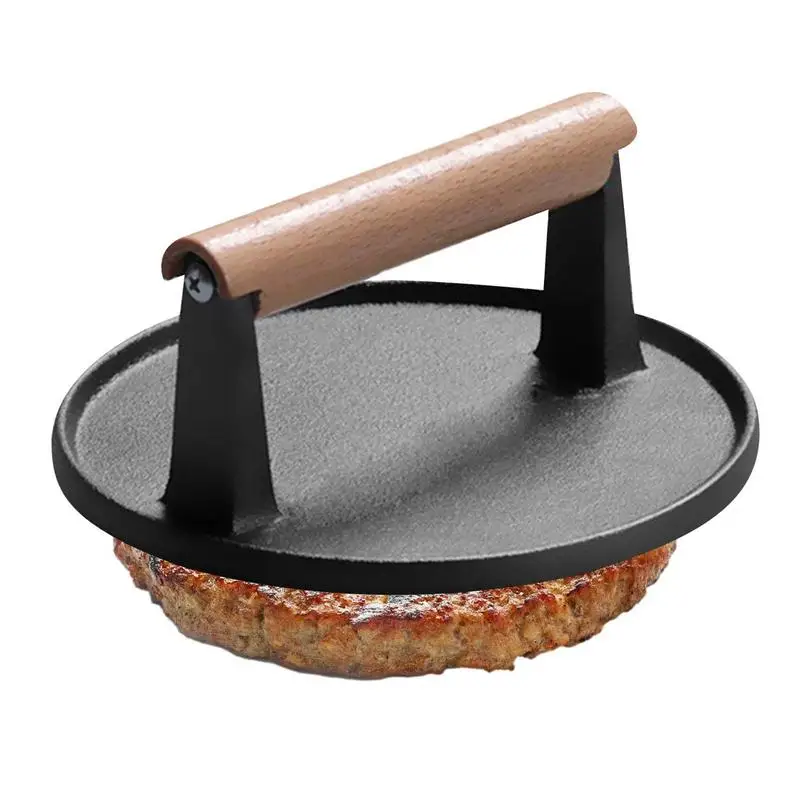 

1pc Hamburger Patty Press Heavy Duty Cast Iron Burger Smasher Hamburger Patty Maker Press Kitchen Tools BBQ Grilling Accessories