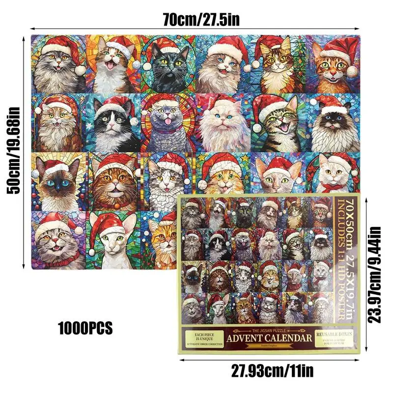 Calendrier De L'Avent Chat En Acrylique 2D - 24 Compartiments, Décoration Artistique Pour Adultes - Modèle 2025 - 3