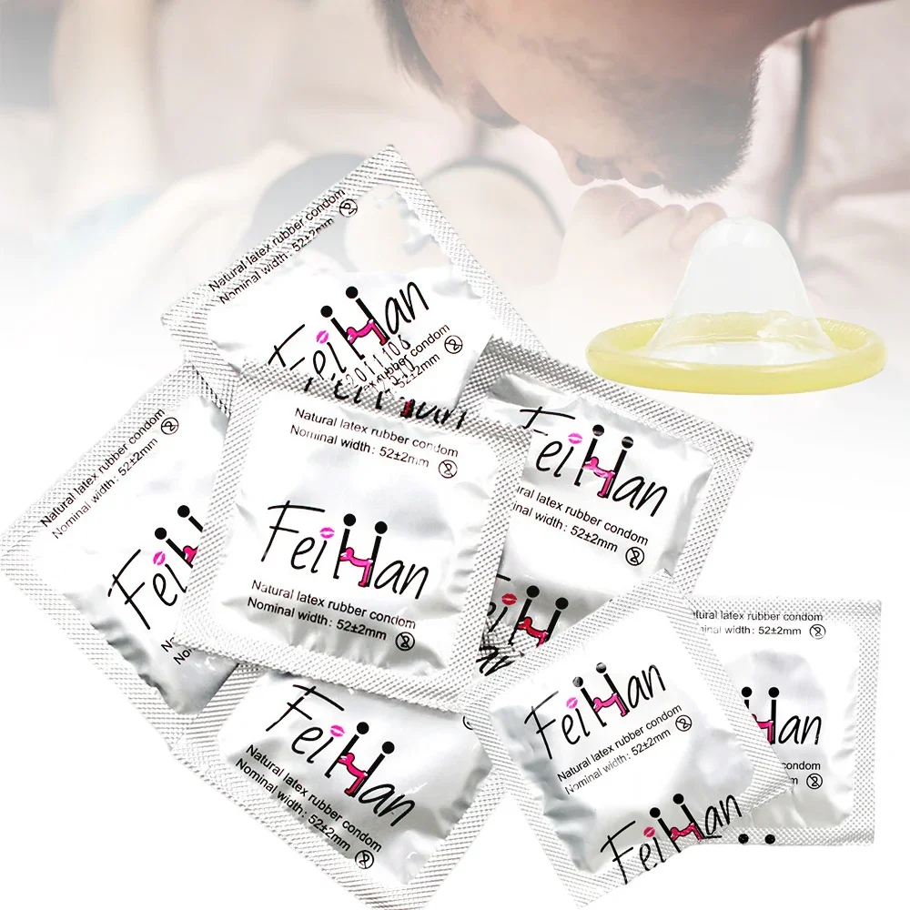 condoms sex toys 10/30/50pcs 52mm Ultra Thin Natural Latex Lubrication Contraception Supplies Adults Products