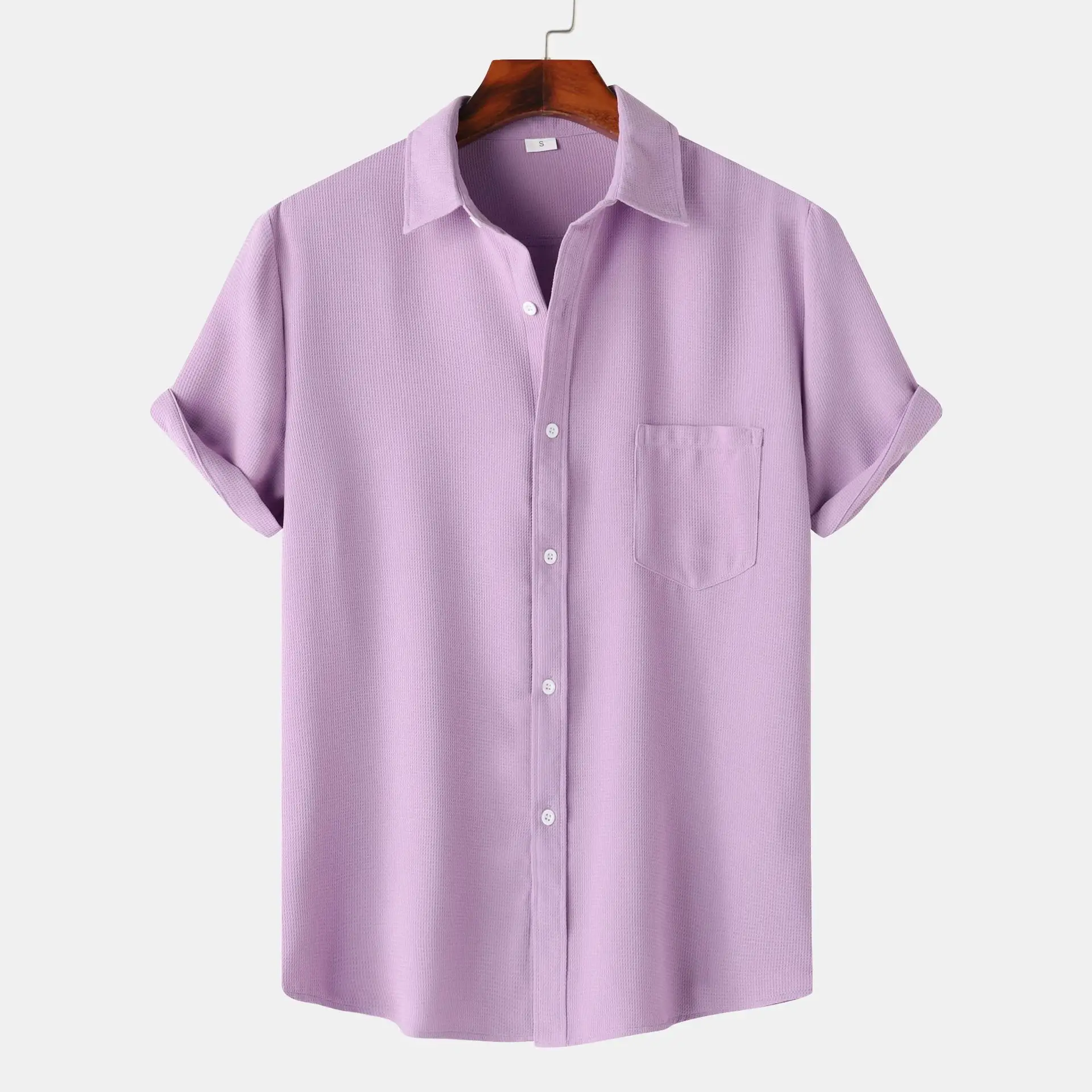 

Stylish Purple Hawaiian Short Sleeve Men's Shirts Casual Summer Beach Seaside Shirt Male Regular Holiday Clothing Chemise Hombre