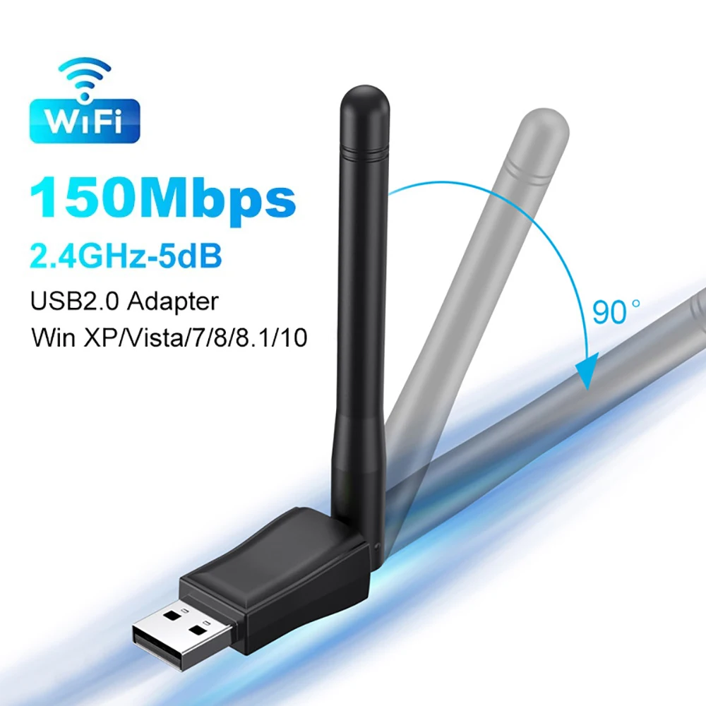 

150Mbps USB WiFi Adapter Mini 2.4GHz Wireless Network Card with Antenna 802.11n/g/b Ethernet USB dongle LAN PC WiFi Receiver