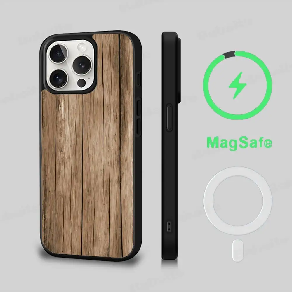 Wood Texture Art MagSafe Phone Case - Shockproof Cover