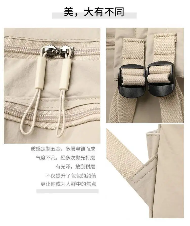 Neue Casual Mode Einfache Oxford Tuch Vielseitig Große Kapazität Multi Schichten Doppel Schulter Taschen frauen Leichte Rucksack – Detail 6