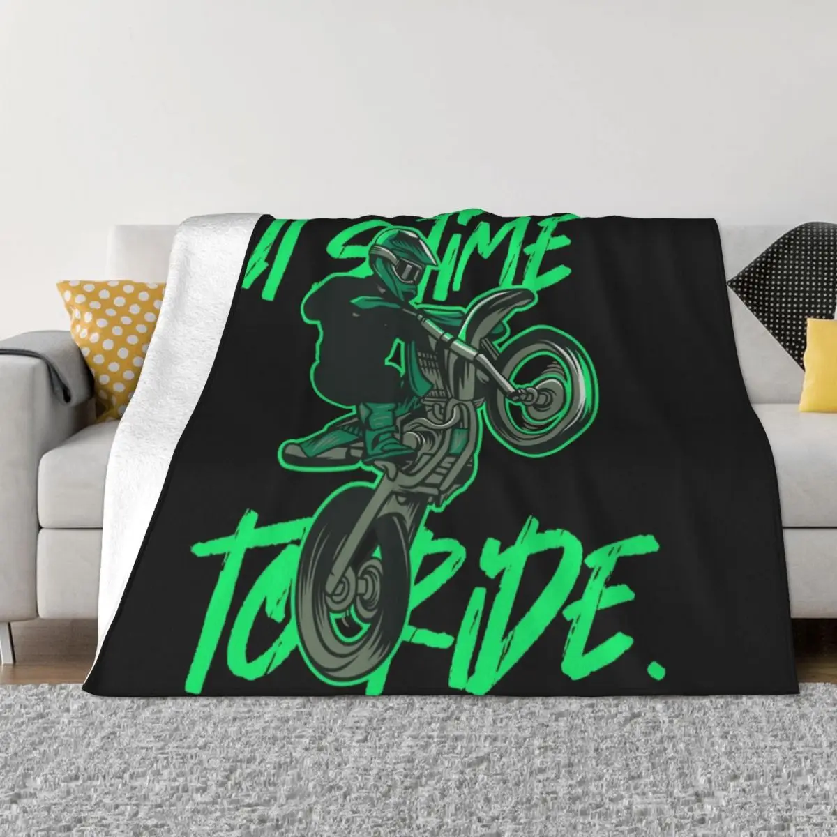 

Motocross time to raide Throw Blanket Soft Big Plush Quilt Blankets