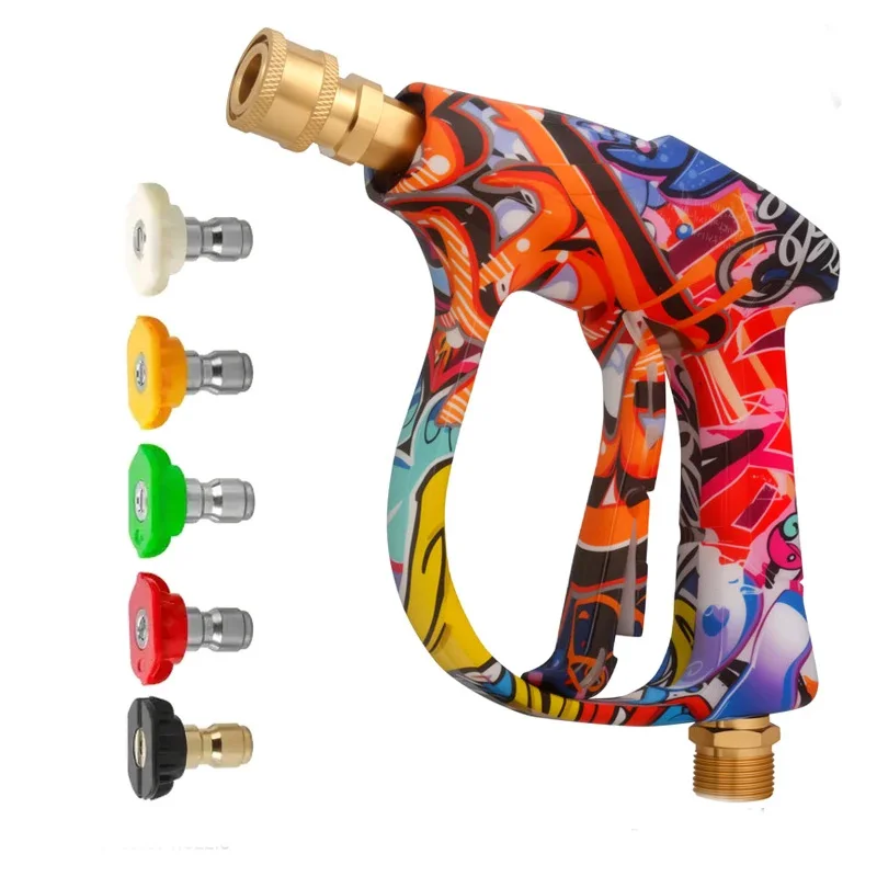 Water Gun 4350PSI High Pressure Graffiti Design 1L Foam Spray Gun 1/4" Quick Nozzle Set