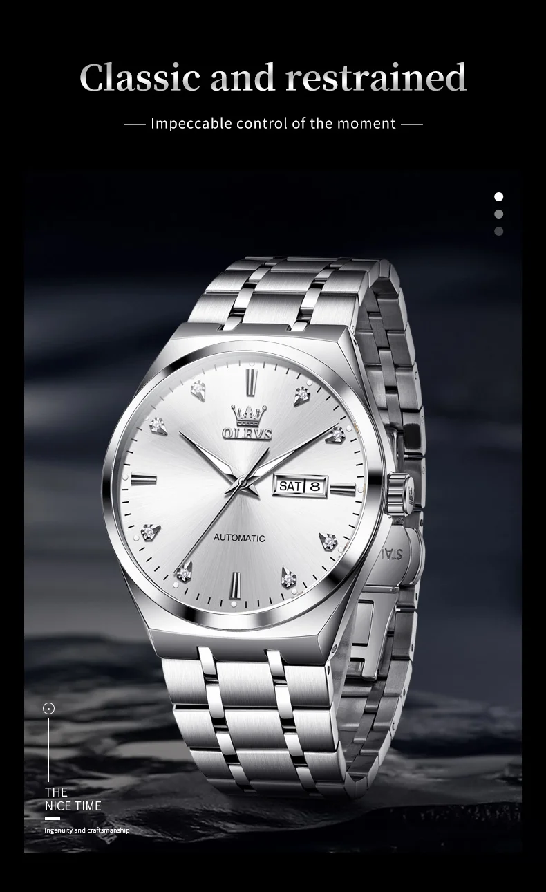 OLEVS 9811 Luxury Waterproof Luminous Mechanical Watch description image 13