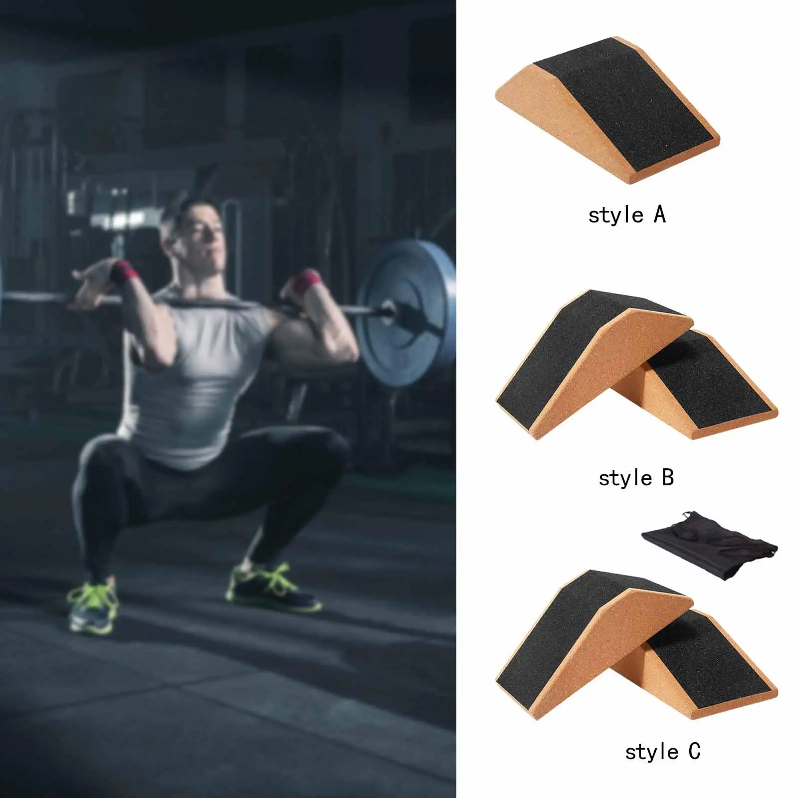 Cork Squat Wedge Block Durable Platform for Pilates Gym Heel Elevated Squats
