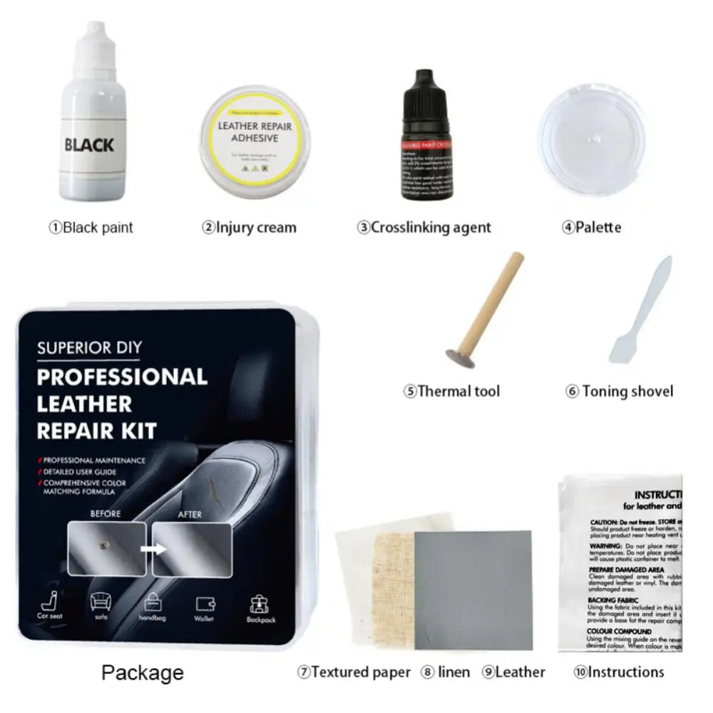 Car Seat Leather Repair Restoration Vinyl Repair Kit Auto Holes Leather Car  Cracks Rips Scratch Repair Liquid Leather Cream Seat - Price history &  Review, AliExpress Seller - Auto-Motor Store