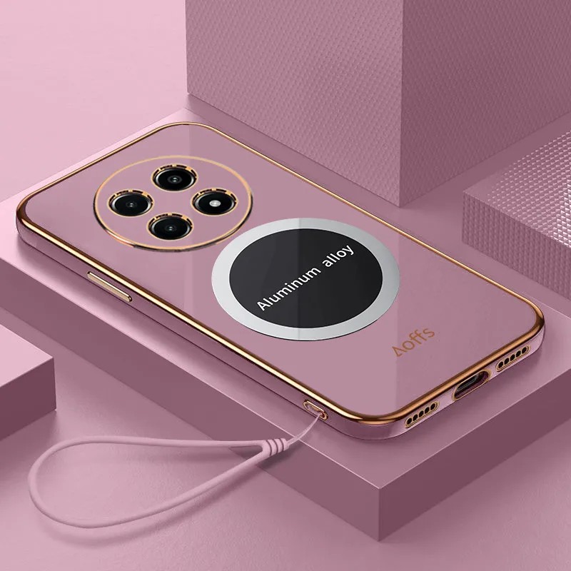 Enhanced Shockproof Silicone Phone Case with Plating Magnetic Attraction