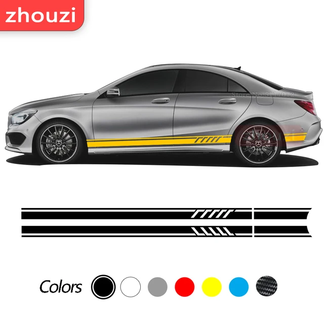 2Pcs Car Stickers Racing Side Door Stripes Skirt Decal For Mercedes Benz CLA  Class CLA45 CLA250 CLA200 CLA180 AMG W117 C117 X117 - AliExpress