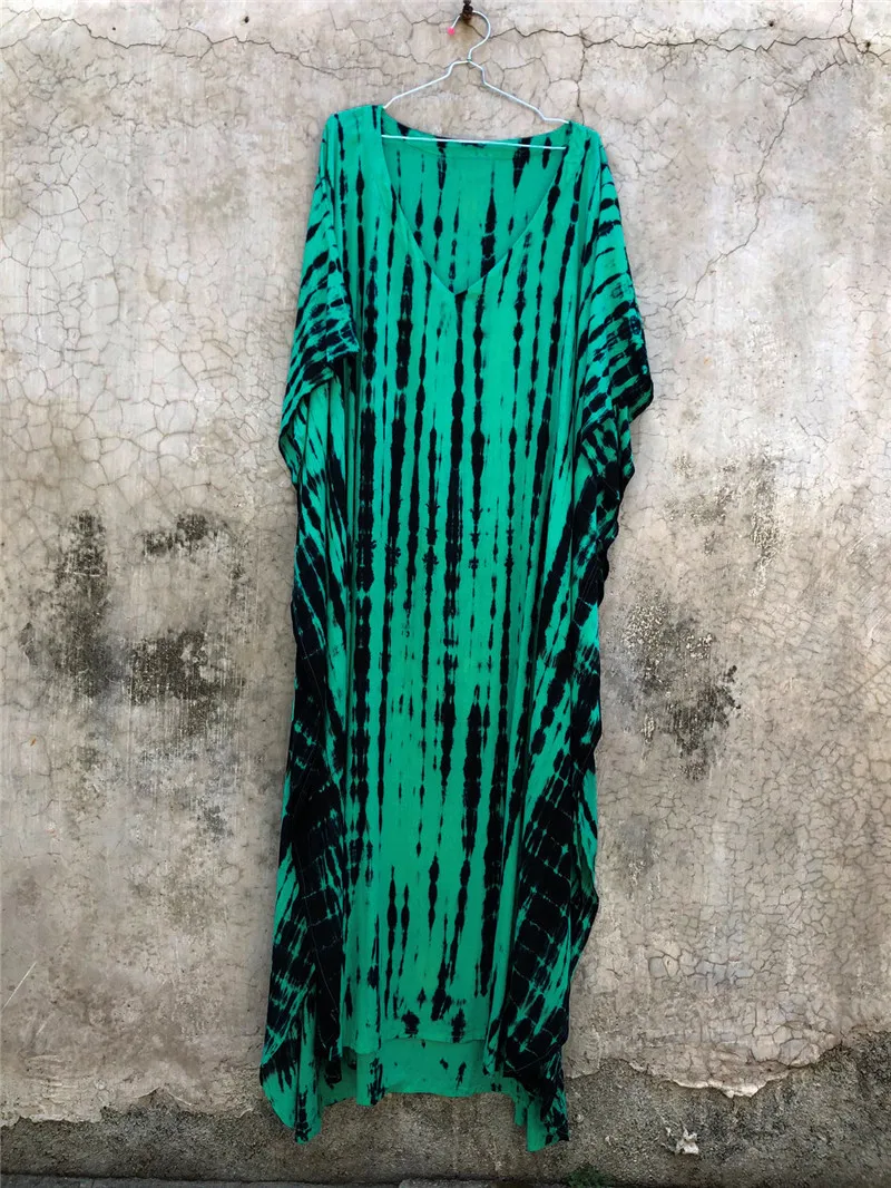 Fashion Casual Striped Print Long Dresses Women Bohemian V-neck Bat Sleeve Loose Slit Beach Dress Summer New Beachwear Vestidos 97 Fashion Casual Striped Print Long Dresses Women Bohemian V-neck Bat Sleeve Loose Slit Beach Dress Summer New Beachwear Vestidos