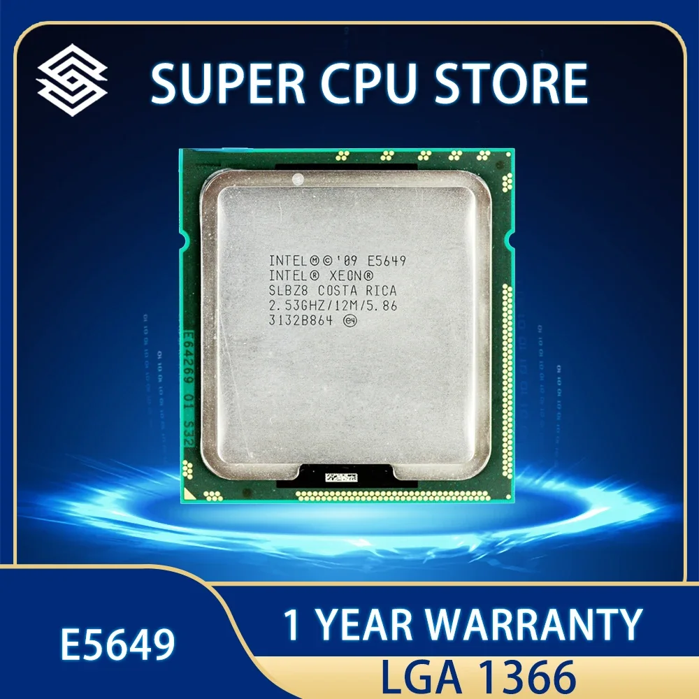Processore Cpu Intel Xeon E5649 2.53Ghz 5.86Gt/S 6Core12Mb Lga1366 Slbz8