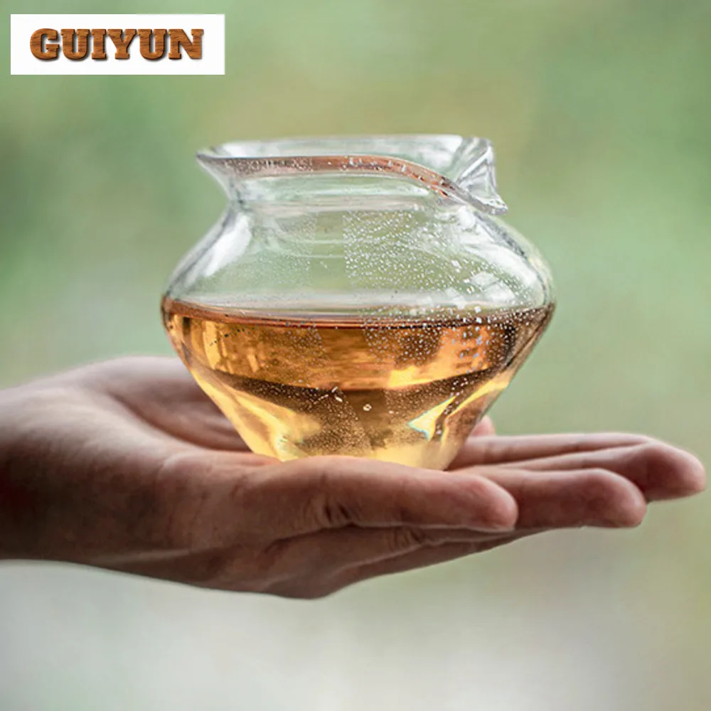 180ml Handmade Blown Sodium Calcium Glass Tea Pitcher Creative Serving Cup Cha Hai Household Justice Cup Teaset Craft Supplies