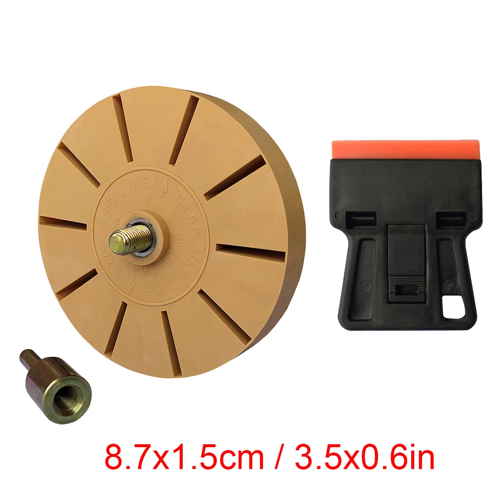 Eraser Wheel Kit For Drill - 3 Size Rubber Wheels + Scrapers To Remove Stickers, Vinyl, & Glue From Cars, Boats, RVs