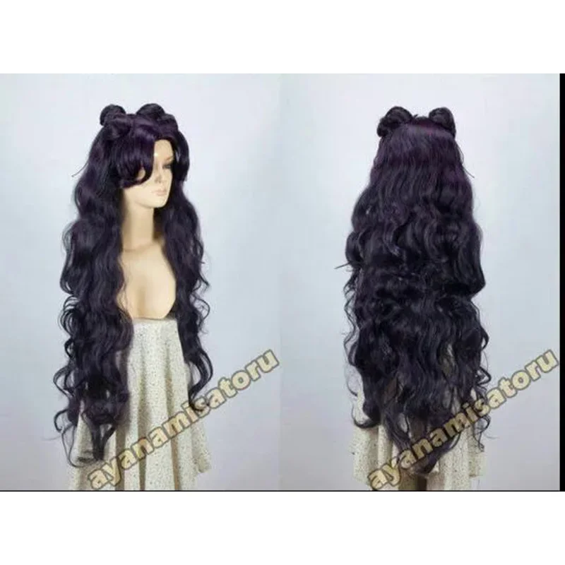 Sailor Moon Luna Artemis Long Purple Bla Wig Cosplay Party Wig