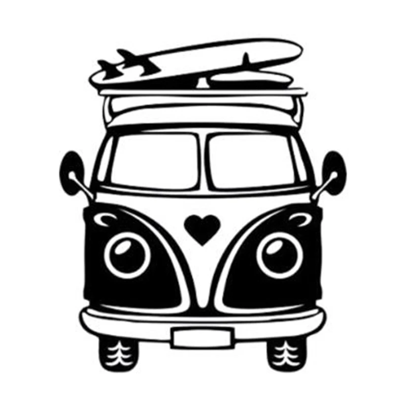 

Fashionable cartoon beach camper pattern polyethylene car, body windshield sticker, covering scratches, PVC, 20cm-20cm