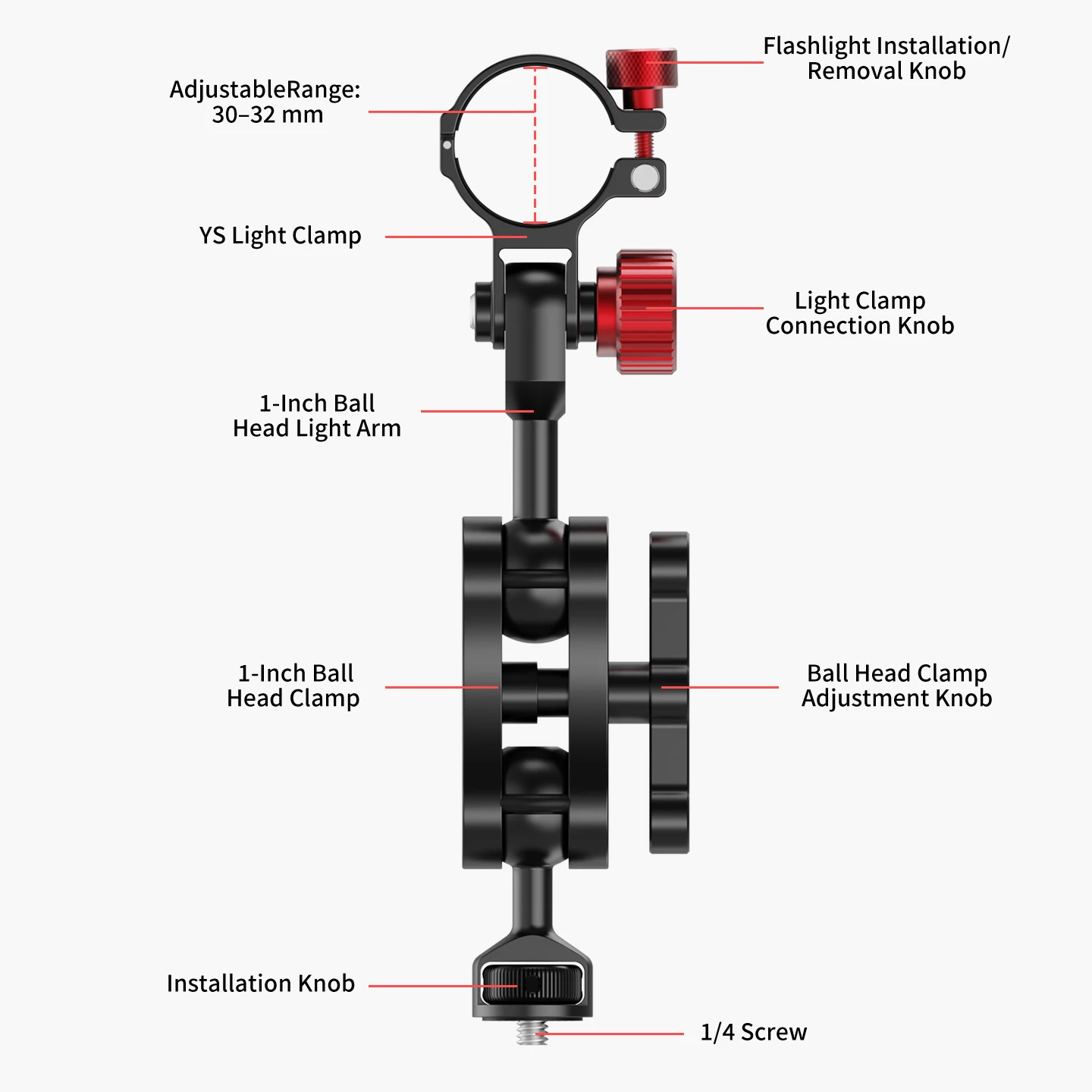 30-32mm Taschenlampe Clip für Outdoor Tauchen Tauchen Taschenlampe Taschenlampe Halter Unterwasser Fotografie Beleuchtung Zubehör – Detail 13