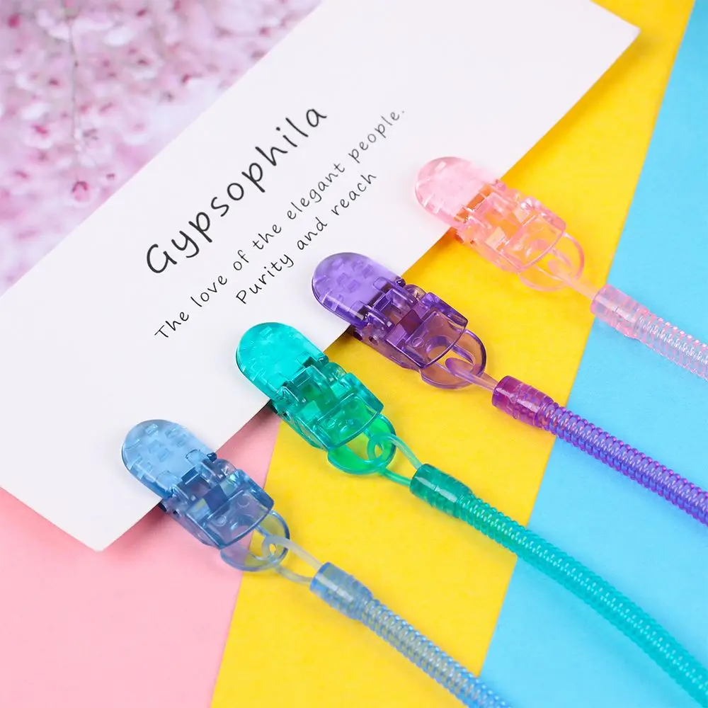 1PC Baby Infant Toddler Dummy Pacifier Spring Soother Nipple Clip Chain Holder Strap Anti-lost Chain Baby Chew Toy pacifier chain pacifier clip pacifier accessories teether clip