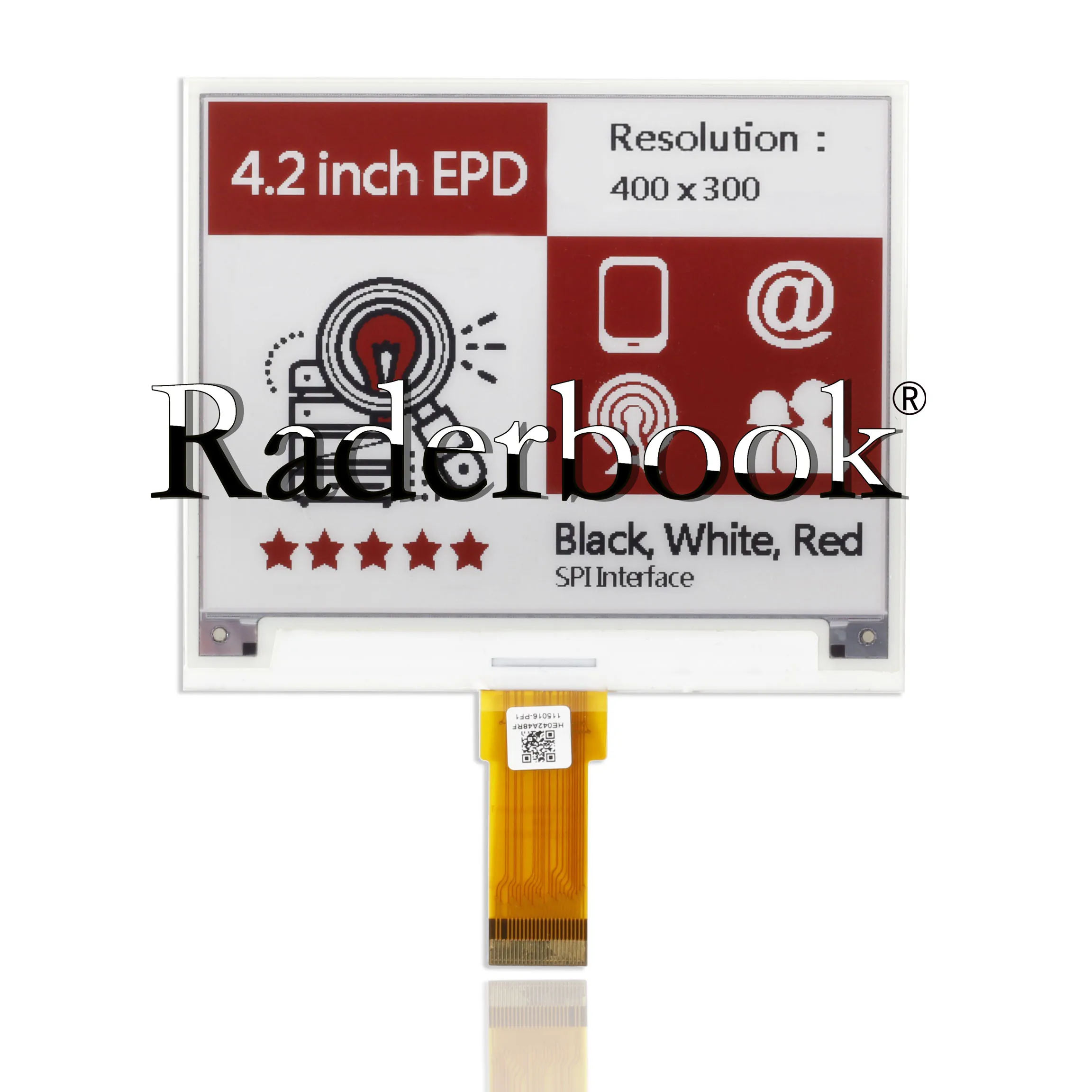 

ЖК-экран 4,2 дюйма 24pin SPI, красный, белый, черный, стандартный E-Paper 400x300