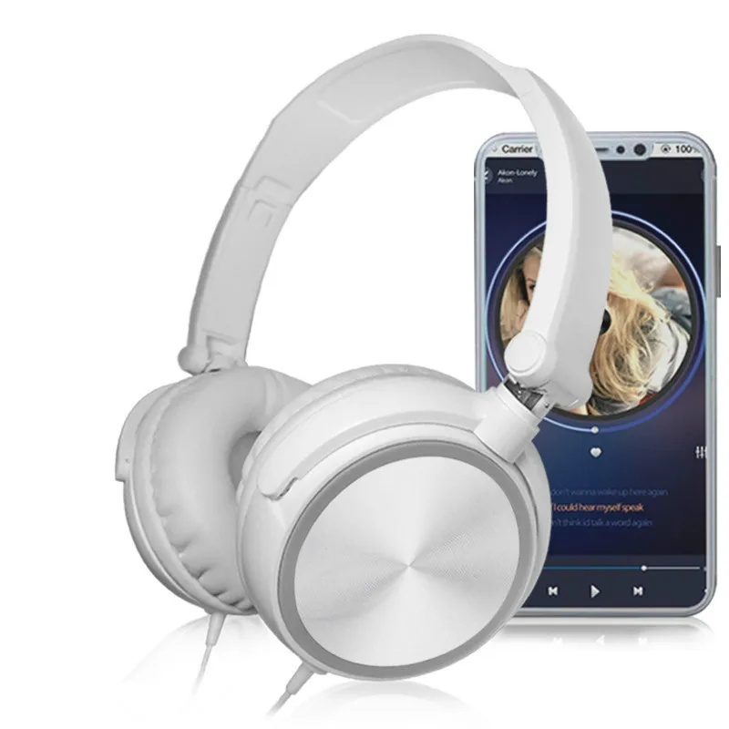 Wired Headphones With Microphone Over Ear Stereo For iPhone Xiaomi