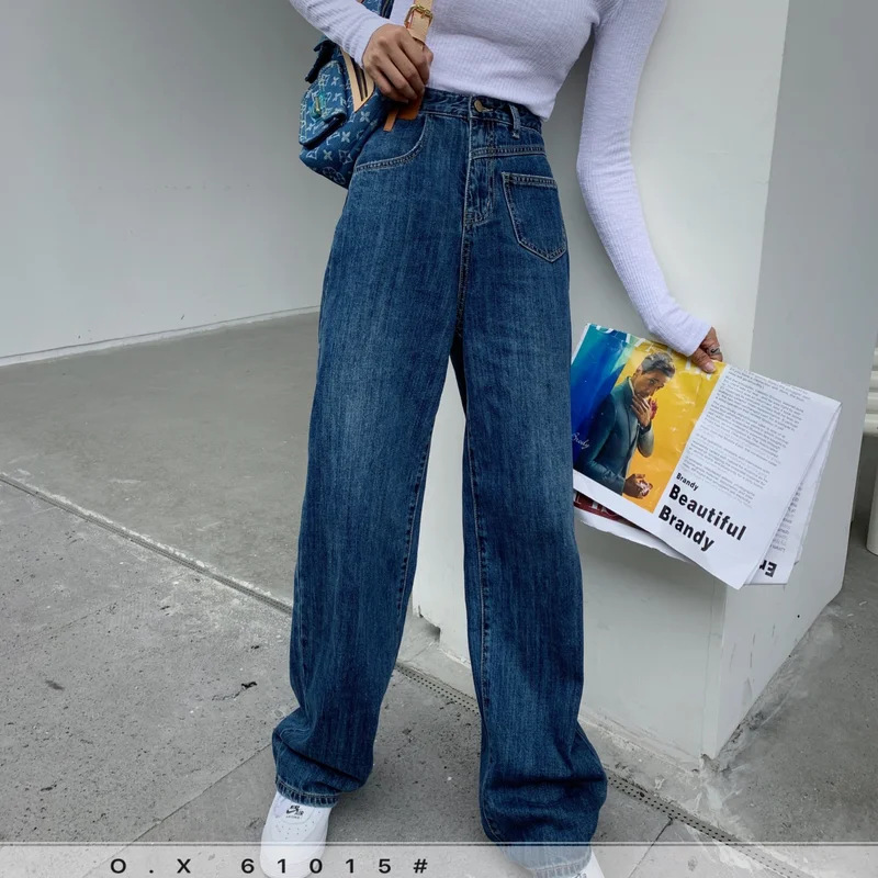 2024 Fashion Wide y2k Leg Pants Women's Jeans Women's Autumn and Winter New Casual Loose Korean Style High Waist Ladies