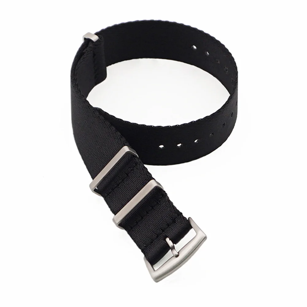 Breathable Military-Style Nylon Watch Strap with Stainless Steel Buckle