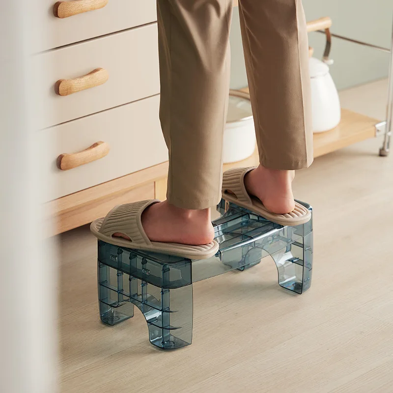 Bathroom Chairs Stools Transparent toilet stools quat stool squat pit toilet assistant foot foot step stool light luxury plastic step stool