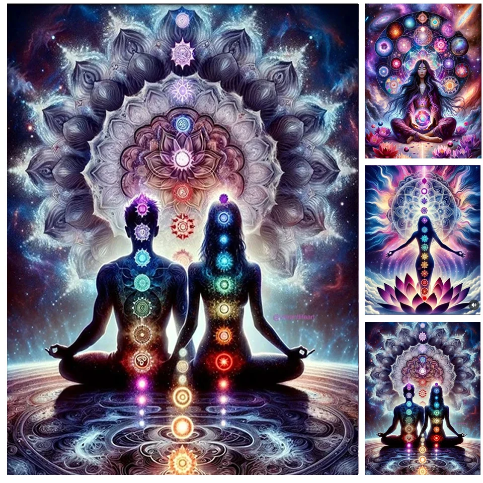 Lover Meditation Yoga Mandala 5D Diy Diamond Painting Full Diamond Art Mosaic abstract Cross Stitch Unique Home Decor