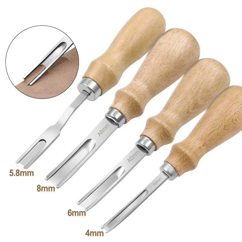4/6/8/5.8mm Practical Leather Edge Beveler Tool Skiving Beveling Knife
