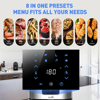 1PC KitCook Large Air Fryer XL, 1500W 120V 6.8QT Stainless Steel Air Fryers Oven, Nonstick Basket, LED Touch Screen 4