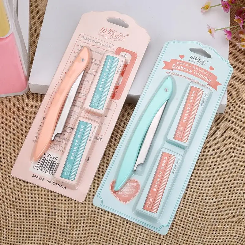 Portable Eyebrow Trimmer 10 Razors Eye Brow Shaper Shaver Face Razor Blade Facial Hair Remover Makeup Tools For Women eyebrow trimmer set,eyebrow trimmer,eyebrow razor set,eyebrow razor,eyebrow trimmer blade