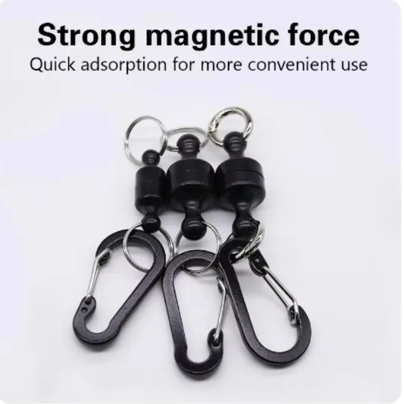 Portable Steel Fishing MRC Strong Magnetic Quick Release Clips Net Holder with Fishing Coil Lanyard Aluminum Carabiner 105x20mm fishing accessories fishing tackle fishing tools fishing tool