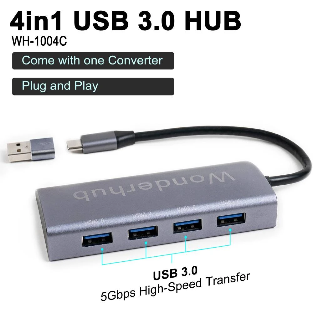 4in USB C 3.0Hub Computer Peripherals Hub with 4 in HDMI Compatible 4K