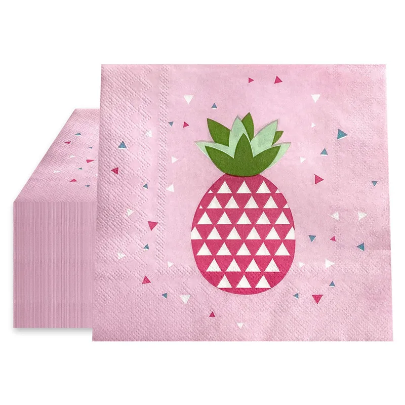 20Pcs/pack Colorful Pineapple Fruit Printed Table Napkins Paper Tissue Birthday Wedding Party Decoration Supplies