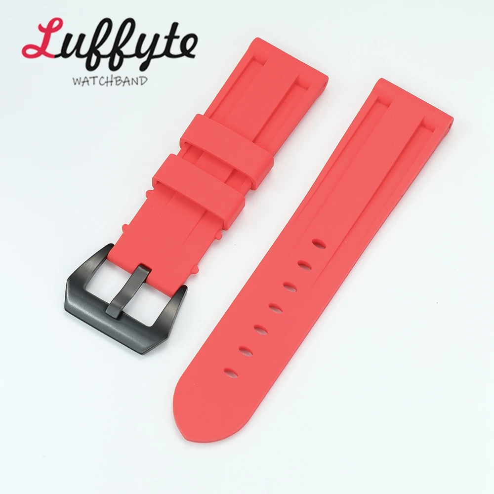 Versatile Sport Silicone Watch Strap with Black Clasp, Rubber Wristband Replacement