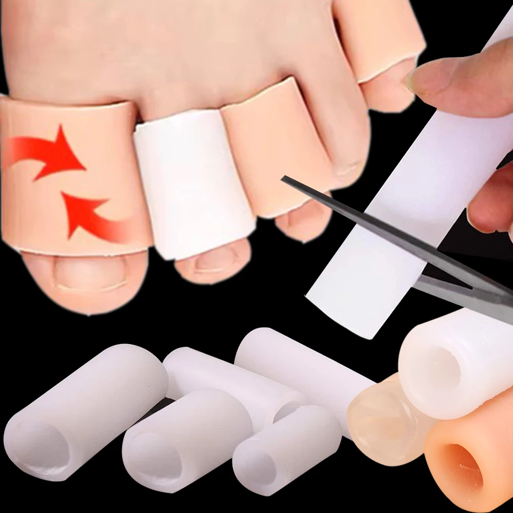 Silicone Gel Foot Finger Protector Cover Cushion Tubes Sleeves Anti-Friction Blisters Prevention 2pcs toe protectors