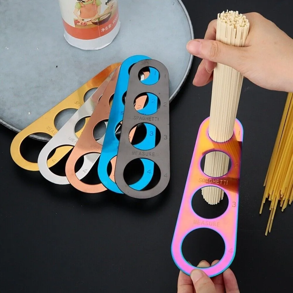 Kitchen Noodle Measure Tool Convenient Multicoloured Stainless Steel Pasta Measurer Cook Italian Noodle Ruler