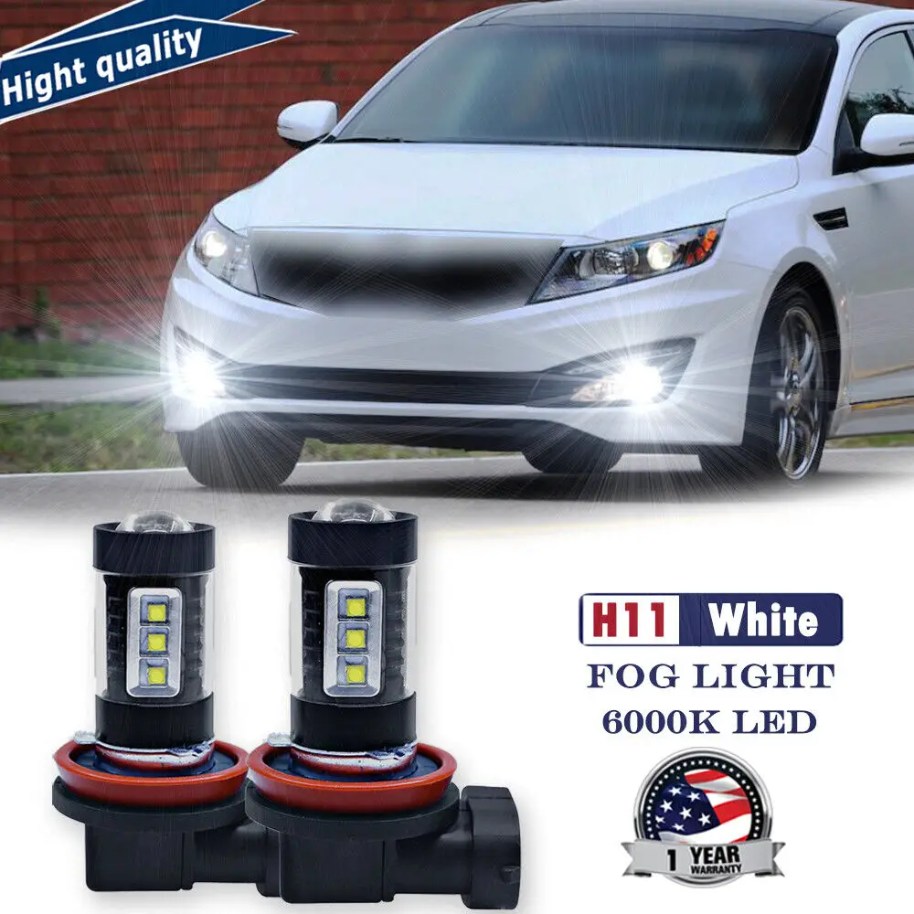 

Upgrade White H8 H9 H11 Bright LED Fog Light Bulbs 80W For KIA Optima 2011-2015