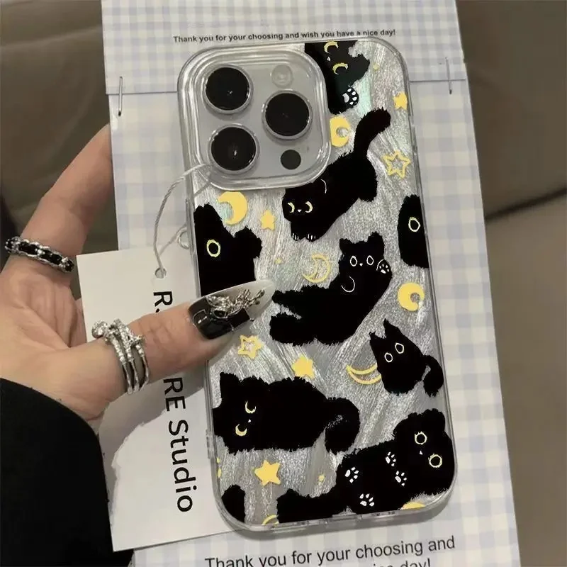 Elegant Black Bowknot Hard Silver Laser Phone Case