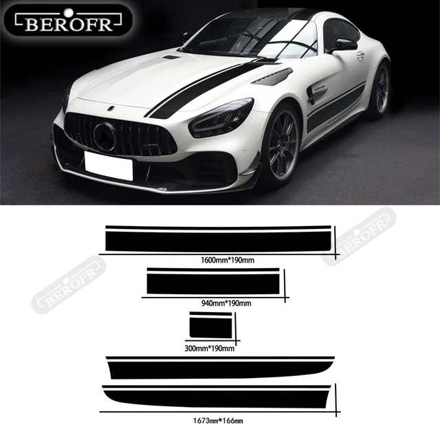 For Mercedes Benz Amg Gt C190 R190 Gts Gtr Gtc 2015-on 21 Accessories Car  Hood Decal Roof Rear Body Side Stripes Skirt Sticker - Car Stickers -  AliExpress